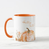 Mug Cute saisonnier Bonjour Automne Aquarelle Citrouil (Gauche)