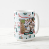 Mug Cute Santa Hat White Mice Photo de Noël (Devant droit)