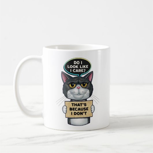 Mug Cute Sarcastique Tuxedo Kitty Chat (Gauche)