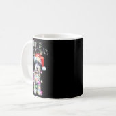 Mug Cute Schnauzer Christmas Lights Xmas Dog Santa Hat (Devant gauche)