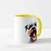 Mug Cute Schnauzer - Conception colorée de chien (Devant droit)