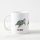 Mug Cute Sea Turtle Watercolor Ocean Life Ajouter Nom  (Gauche)