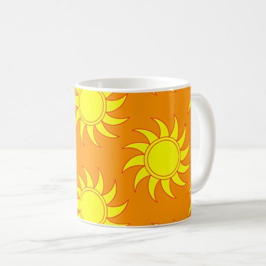 Mug Cute seamless pattern of sun. Doodle hand drawn st (Devant droit)