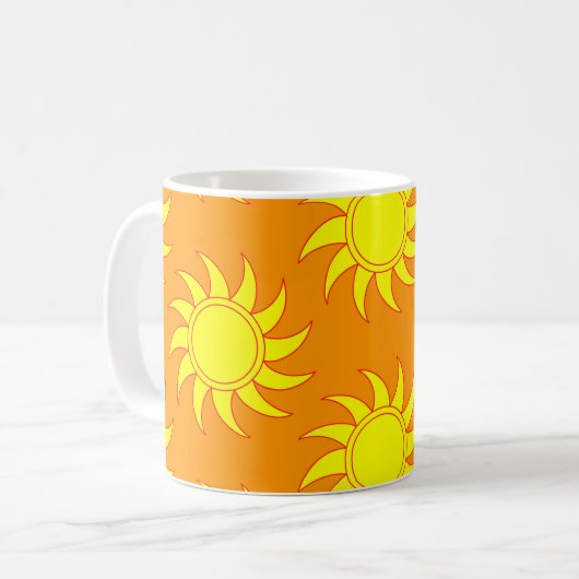 Mug Cute seamless pattern of sun. Doodle hand drawn st (Devant gauche)