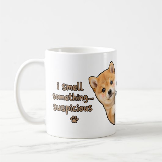 Mug Cute Shiba Inu Puppy Funny Smell Quote Kawaii Dog  (Gauche)