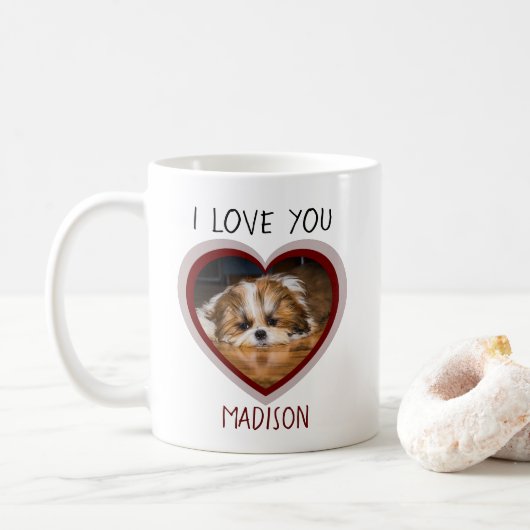 Mug Cute shih tzu love Saint Valentin (Avec donut)