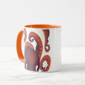 Mug Cute Shy Orange Peeking Octopus Sea Life (Devant gauche)