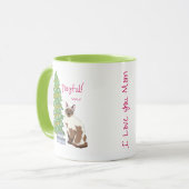 Mug Cute Siamese Cat with Tuna Joyful Christmas  (Devant gauche)