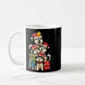 Mug Cute Siberian Husky Le Dog Christmas Tree Xmas Hat (Gauche)