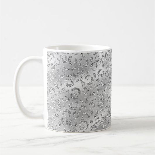 Mug Cute Silver Cheetah Leopard Motif d'impression (Gauche)