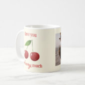 Mug Cute Simple Cherries Love Cherry Photo Valentines (Devant gauche)