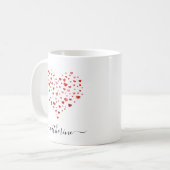 Mug Cute Simple Rouge Aquarelle Coeur Nom (Devant gauche)