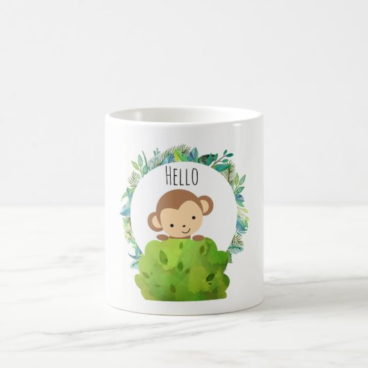 Mug Cute singe Safari Bonjour (Centre)