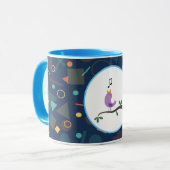 Mug Cute Singing Bird Kids Pattern Illustration (Devant gauche)