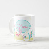 Mug Cute sirène rose et Motif de menthe (Devant gauche)