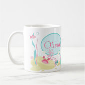 Mug Cute sirène rose et Motif de menthe (Gauche)