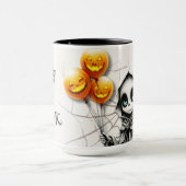 Mug Cute Skeleton Girl with Pumpkin Balloons  (Centre)