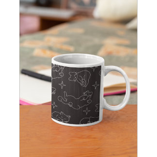 Mug Cute Sleeping Cat Pattern  Cozy Night Theme