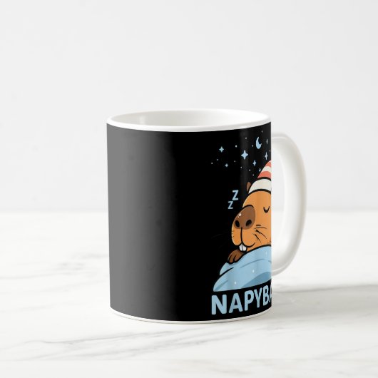 Mug Cute Sleepy Capybara Funny Napybara Pajamas  (Devant droit)
