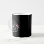 Mug Cute Sleepy Holland Lop Rabbit Yawn Black Bunny Wa (Devant gauche)