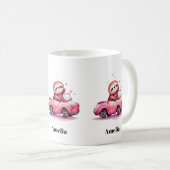 Mug Cute Sloth Driving a Pink Convertible (Devant droit)