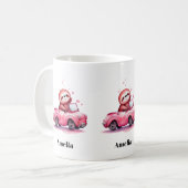 Mug Cute Sloth Driving a Pink Convertible (Devant gauche)