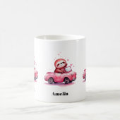 Mug Cute Sloth Driving a Pink Convertible (Centre)