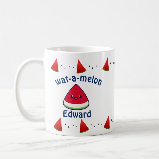 Mug Cute Smiling Kawaii Watermelon (Gauche)