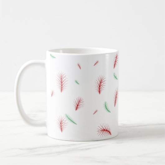 Mug Cute Snowflake Wreath Xmas arbre rouge vert motif (Gauche)