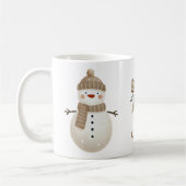 Mug Cute Snowman Bow Drawing Name Christmas (Gauche)