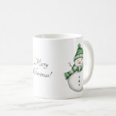 Mug Cute Snowman dans Green Scarf et Knit Beanie (Devant droit)