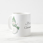Mug Cute Snowman dans Green Scarf et Knit Beanie (Devant gauche)