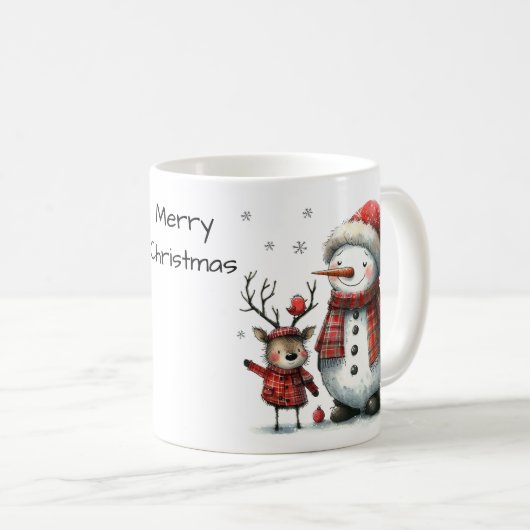 Mug Cute Snowman et Reindeer (Devant droit)