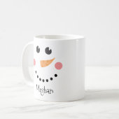 Mug Cute Snowman Face - nom personnalisé (Devant gauche)