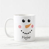 Mug Cute Snowman Face - nom personnalisé (Gauche)
