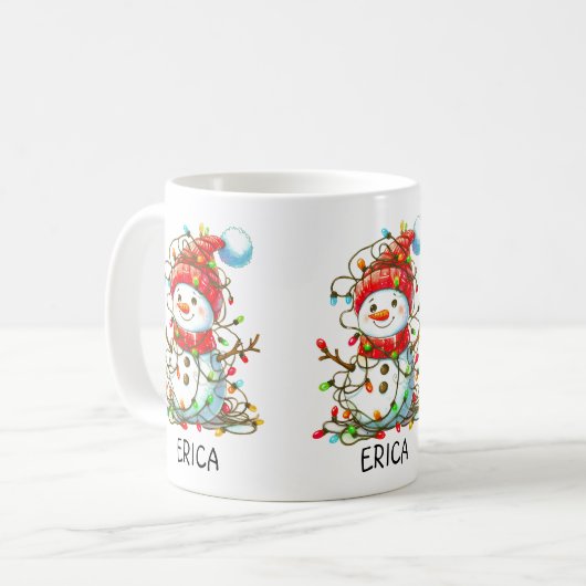 Mug Cute Snowman Festive Ajouter un nom (Devant gauche)