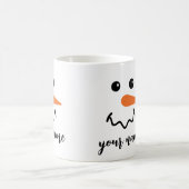 Mug Cute Snowman Visage Nom Customisé (Centre)