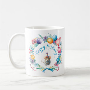 Mug Cute souris portant un Casquette de fête
