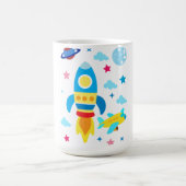 Mug Cute Spacecraft Rocket Ships Pattern (Centre)