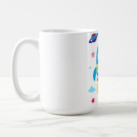 Mug Cute Spacecraft Rocket Ships Pattern (Gauche)