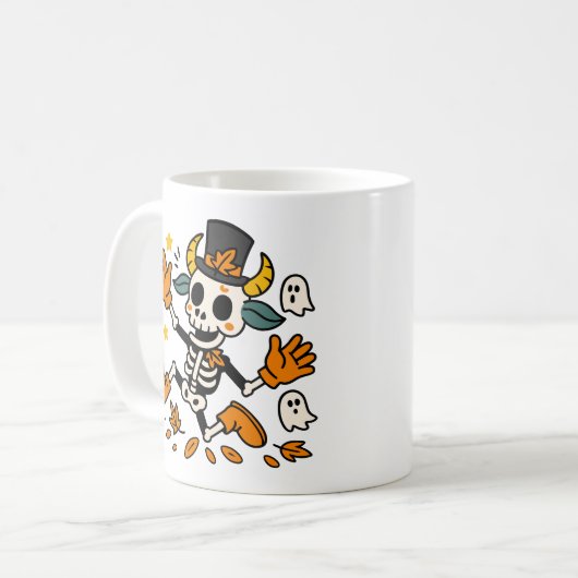 Mug Cute Spooky Skeleton Goat Classic Mug, 11 oz (Devant gauche)