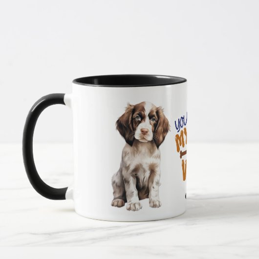 Mug Cute Springer Spaniel Puppy Vous Faites Ma Queue (Gauche)
