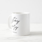 Mug Cute Stay Cosy Main Lettré avec le nom (Devant gauche)