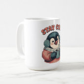 Mug Cute Stay Cozy Penguin Drinking Hot Cocoa T-Shirt (Devant gauche)