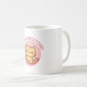Mug Cute Stay Pawsitive Positive Pun, Drôle Chat (Devant droit)