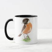 Mug Cute Stonechat, Aquarelle collection d'oiseaux (Gauche)