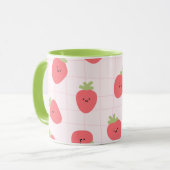 Mug Cute Strawberry Pattern – Kawaii Strawberry (Devant gauche)