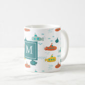 Mug Cute Submarine Nautical Deep Sea Fish Pattern (Devant droit)