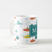 Mug Cute Submarine Nautical Deep Sea Fish Pattern (Devant gauche)