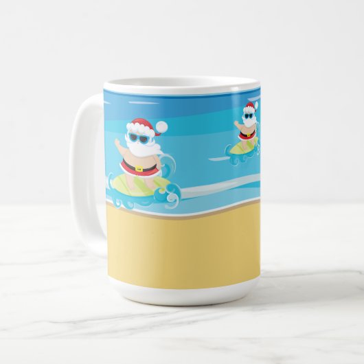 MUG CUTE SURF NOËL SANTA CLAUS (Devant gauche)